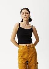 AFENDS Womens Taylor - Rib Singlet - Black - Afends womens taylor   rib singlet   black