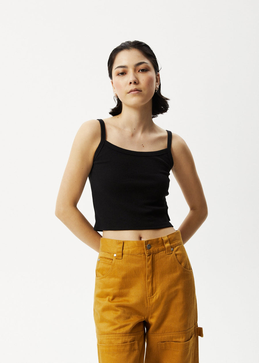 AFENDS Womens Taylor - Rib Singlet - Black