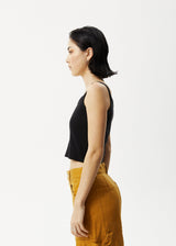 AFENDS Womens Taylor - Rib Singlet - Black - Afends womens taylor   rib singlet   black