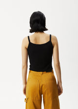 AFENDS Womens Taylor - Rib Singlet - Black - Afends womens taylor   rib singlet   black