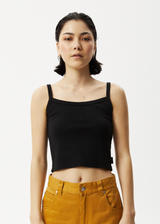 AFENDS Womens Taylor - Rib Singlet - Black - Afends womens taylor   rib singlet   black