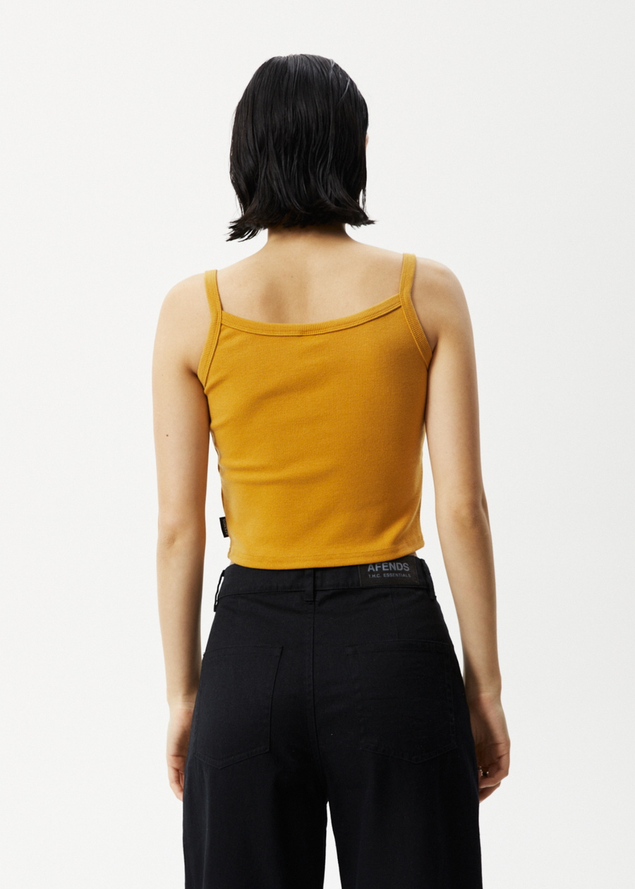 AFENDS Womens Taylor - Rib Singlet - Mustard