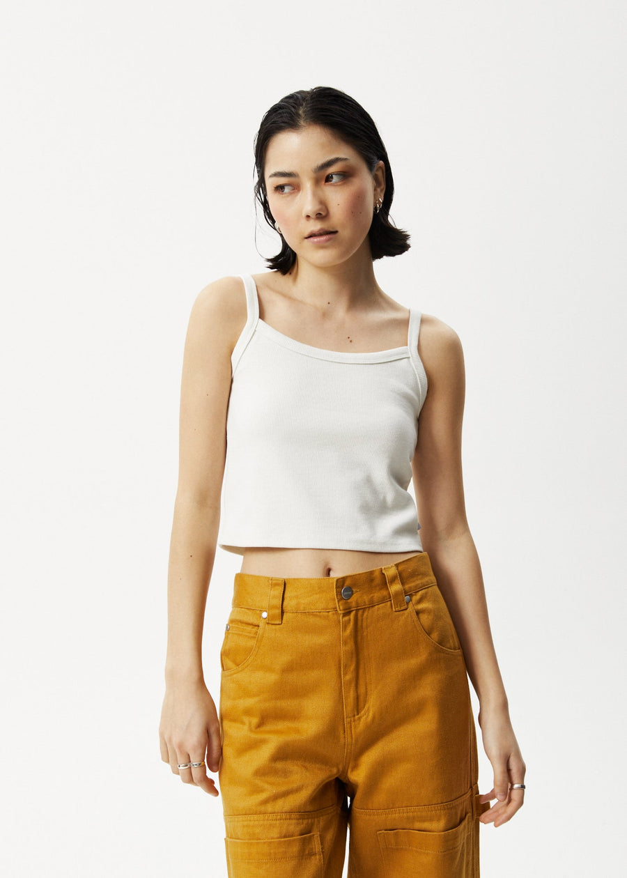 AFENDS Womens Taylor - Rib Singlet - Off White