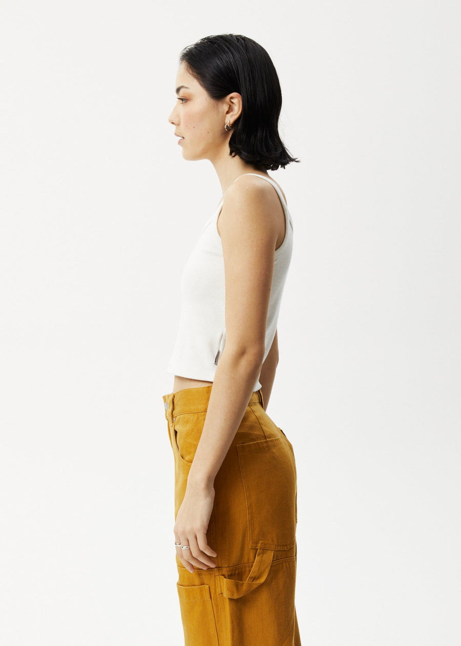 AFENDS Womens Taylor - Rib Singlet - Off White