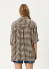 AFENDS Mens Base - Short Sleeve Shirt - Coffee Check - Afends mens base   short sleeve shirt   coffee check
