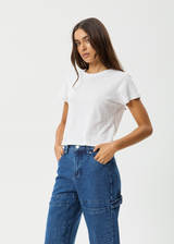 AFENDS Womens Carmen - Baby Tee - White - Afends womens carmen   baby tee   white