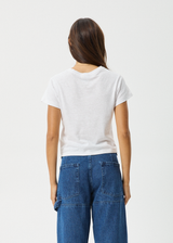 AFENDS Womens Carmen - Baby Tee - White - Afends womens carmen   baby tee   white