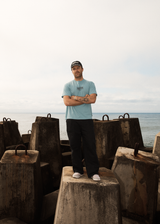 AFENDS Mens Thorny - Boxy Tee - Ocean Spray - Afends mens thorny   boxy tee   ocean spray