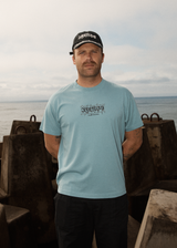 AFENDS Mens Thorny - Boxy Tee - Ocean Spray - Afends mens thorny   boxy tee   ocean spray