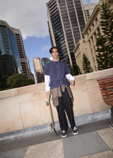 AFENDS Mens Foundation - Boxy Tee - Washed Deep Sea - Afends mens foundation   boxy tee   washed deep sea