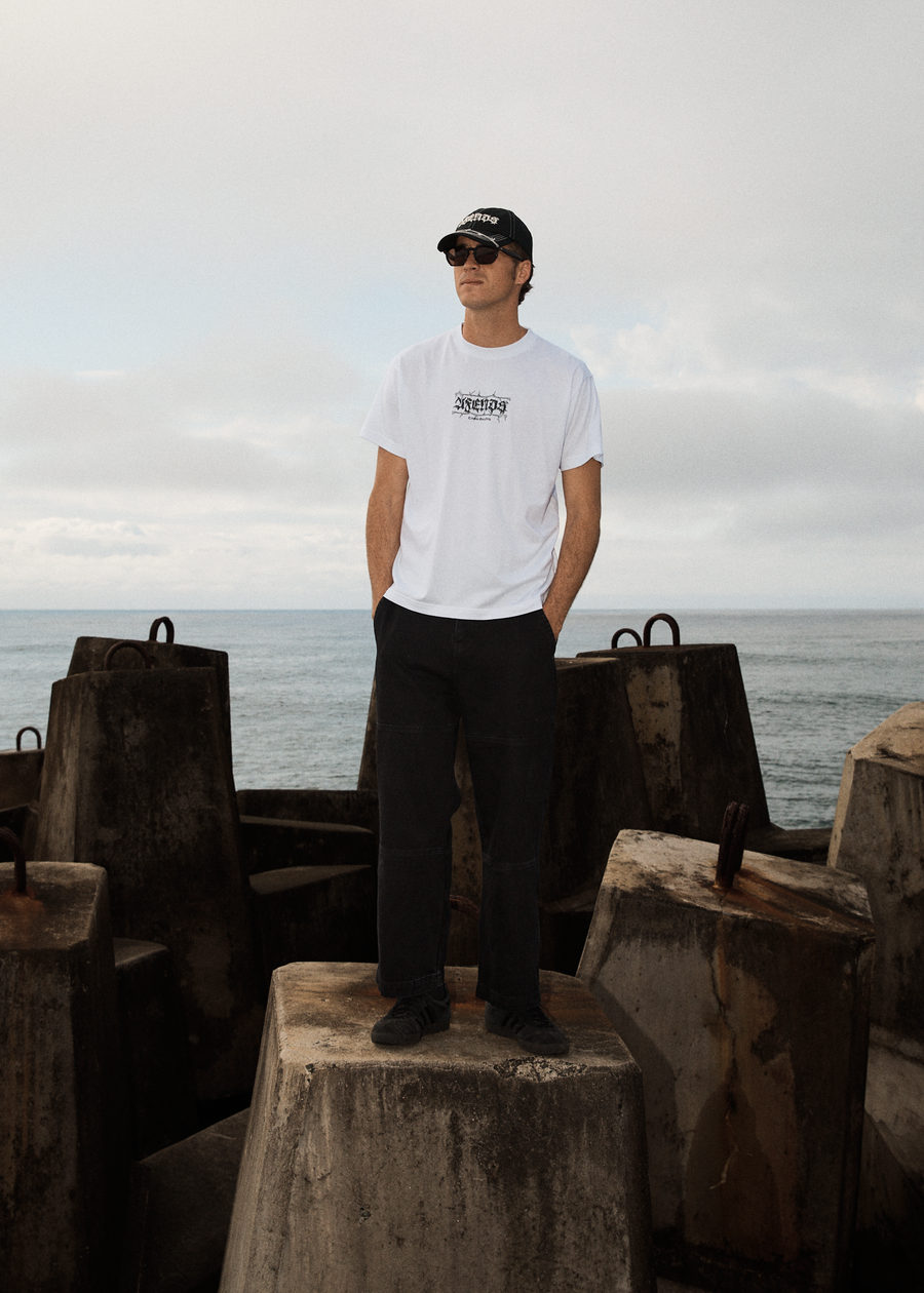 AFENDS Mens Thorny - Boxy Tee - White