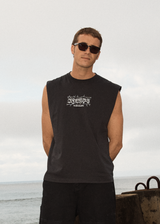 AFENDS Mens Thorny - Sleeveless Tee - Stone Black - Afends mens thorny   sleeveless tee   stone black