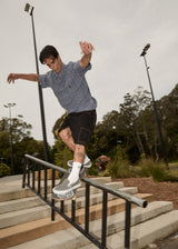 AFENDS Mens Scorched Harper - Denim Baggy Workwear Short 22