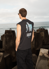 AFENDS Mens Torched Energy - Sleeveless Tee - Stone Black - Afends mens torched energy   sleeveless tee   stone black