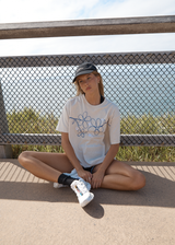 AFENDS Womens Tranquil - Oversized Tee - Moonbeam - Afends womens tranquil   oversized tee   moonbeam