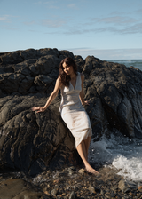 AFENDS Womens Focus - Seersucker Maxi Dress - Off White - Afends womens focus   seersucker maxi dress   off white