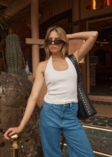 AFENDS Womens Basis - Rib Halter - White - Afends womens basis   rib halter   white