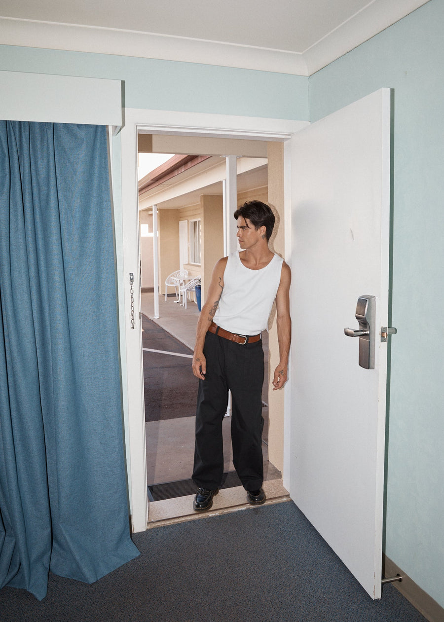 AFENDS Mens Paramount - Rib Singlet - White