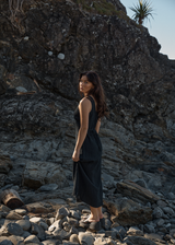 AFENDS Womens Focus - Seersucker Maxi Dress - Black - Afends womens focus   seersucker maxi dress   black