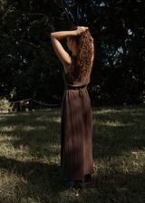 AFENDS Womens Focus - Seersucker Maxi Dress - Coffee - Afends womens focus   seersucker maxi dress   coffee