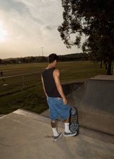 AFENDS Mens Paramount - Rib Singlet - Black - Afends mens paramount   rib singlet   black