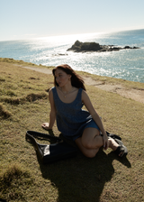 AFENDS Womens Shipwreck Jesse - Seersucker Mini Dress - Marlin - Afends womens shipwreck jesse   seersucker mini dress   marlin