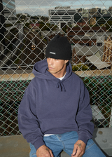 AFENDS Mens Genesis - Boxy Hoodie - Washed Deep Sea - Afends mens genesis   boxy hoodie   washed deep sea