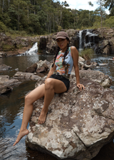 AFENDS Womens Karlee -  Sheer Tank - Multi - Afends womens karlee   sheer tank   multi