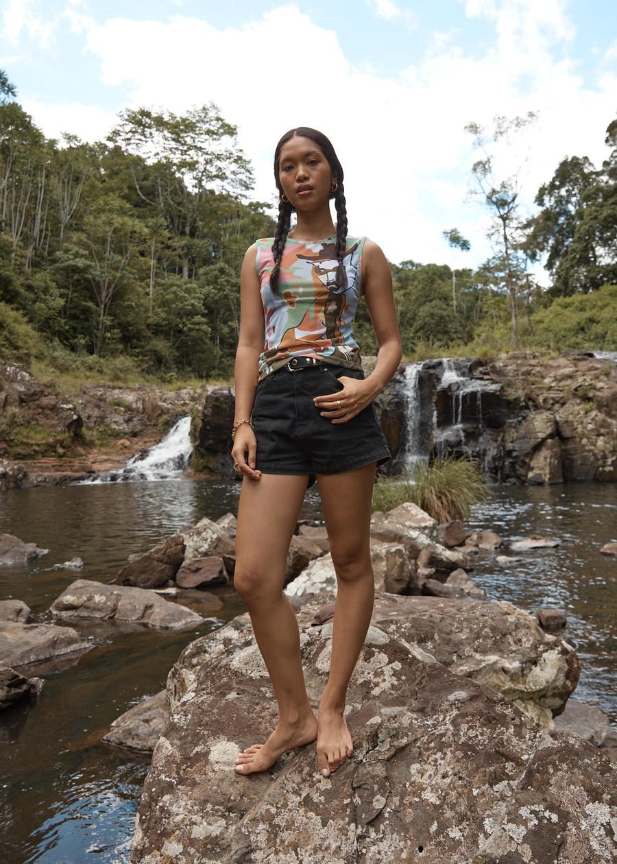 AFENDS Womens Karlee - Sheer Tank - Multi