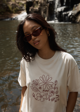 AFENDS Womens Shapes -  Oversized Tee - Moonbeam - Afends womens shapes   oversized tee   moonbeam