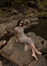 AFENDS Womens Astoria - Maxi Dress - Coffee - Afends womens astoria   maxi dress   coffee