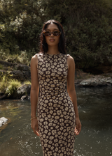 AFENDS Womens Astoria - Maxi Dress - Coffee - Afends womens astoria   maxi dress   coffee
