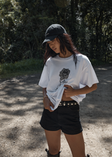 AFENDS Womens Patches -  Oversized Tee - White - Afends womens patches   oversized tee   white