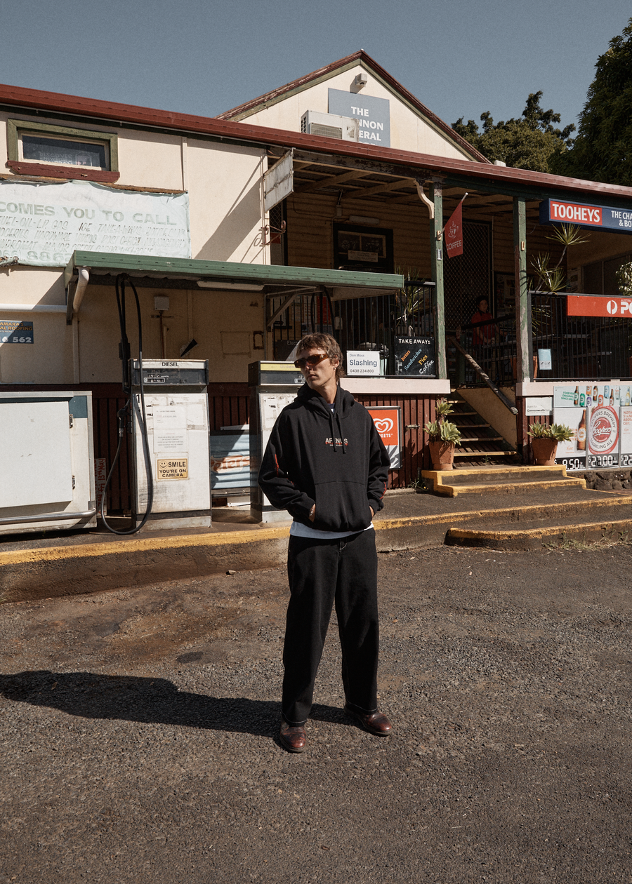 AFENDS Mens Wired - Boxy Hoodie - Black