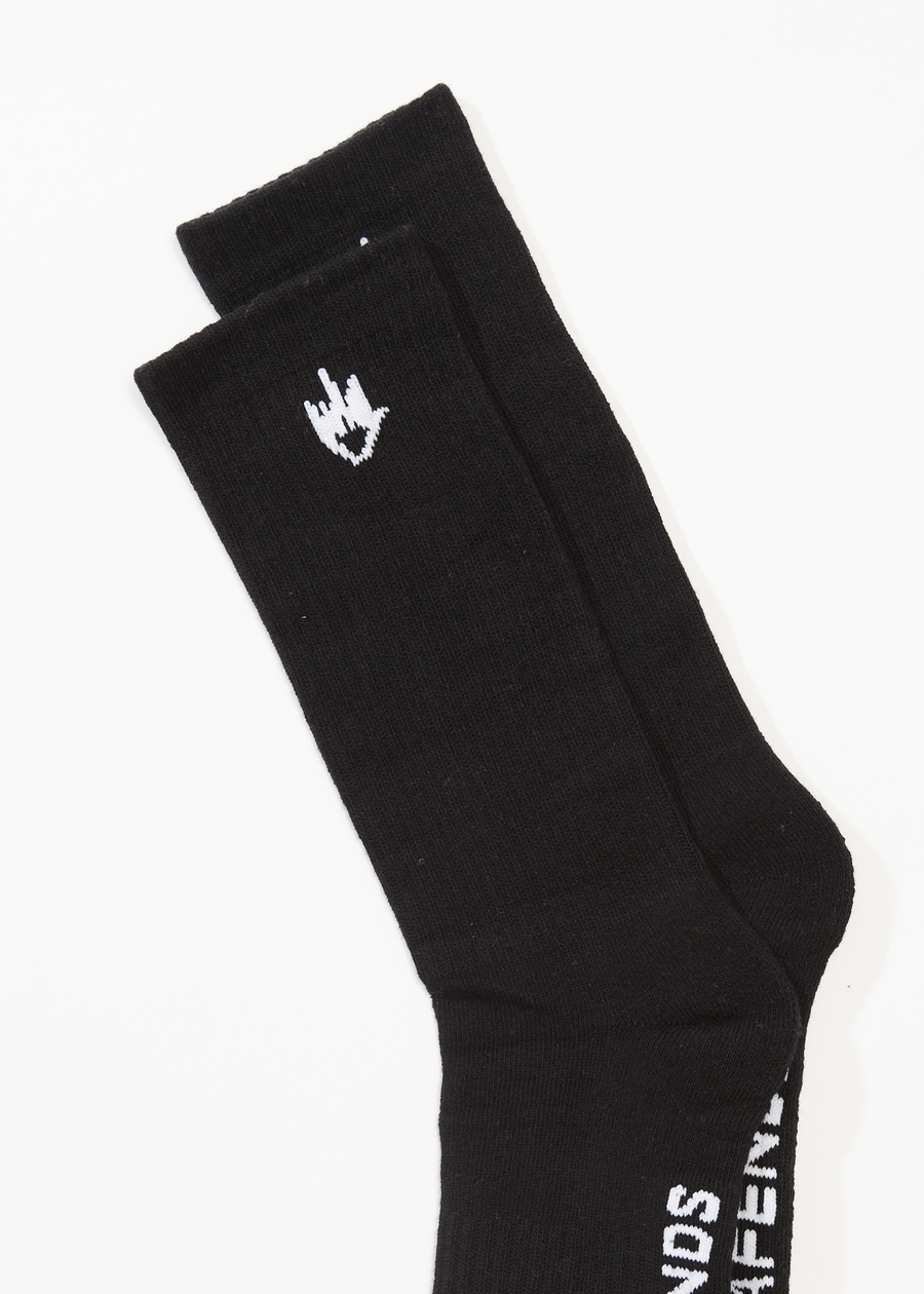 AFENDS Mens Flame - Socks Three Pack - Black 