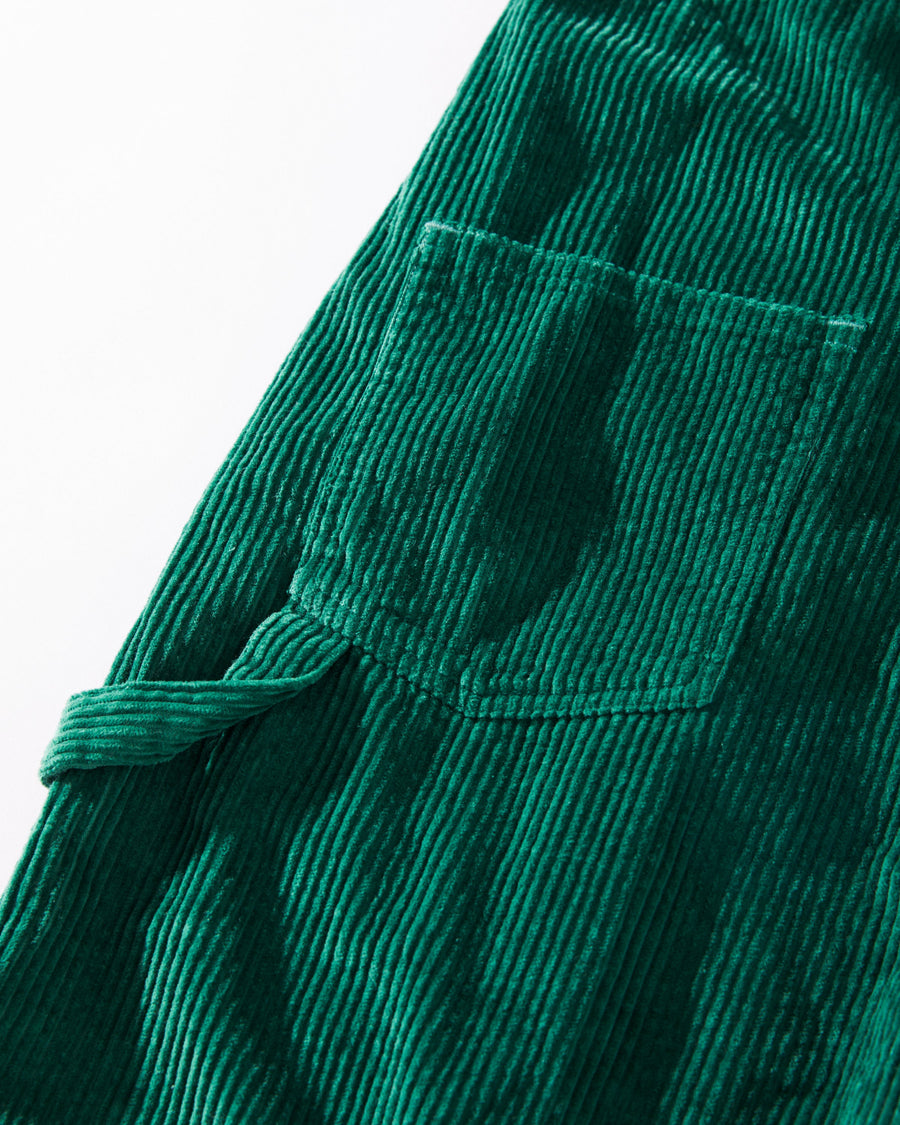 AFENDS Womens Louis - Corduroy Baggy Overall - Emerald