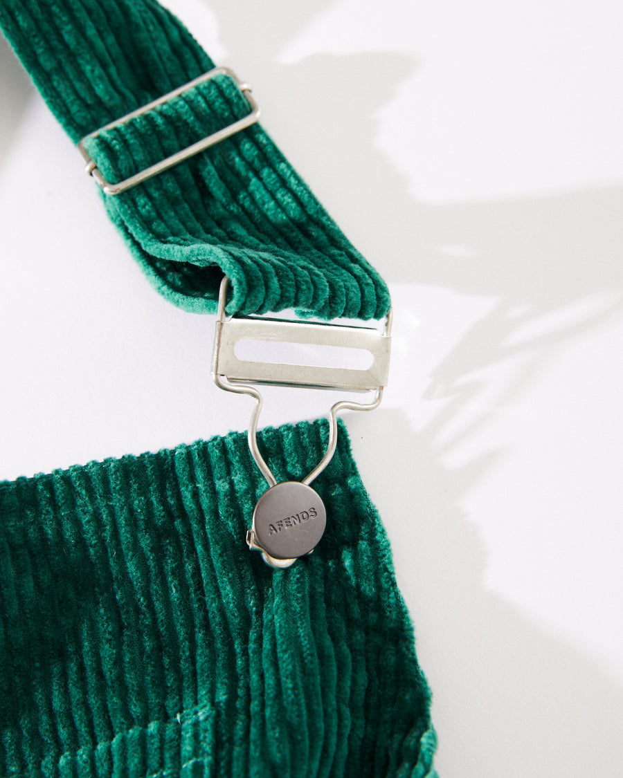 AFENDS Womens Louis - Corduroy Baggy Overall - Emerald