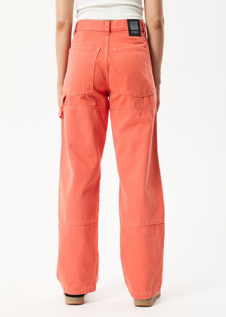 AFENDS Womens Moss - Denim Workwear Jean - Faded Orange