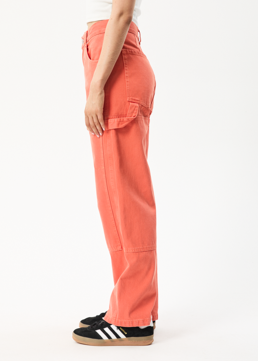 AFENDS Womens Moss - Denim Workwear Jean - Faded Orange