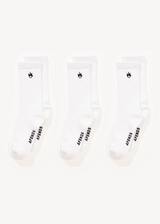 AFENDS Mens Flame - Socks Three Pack - White - Afends mens flame   socks three pack   white 