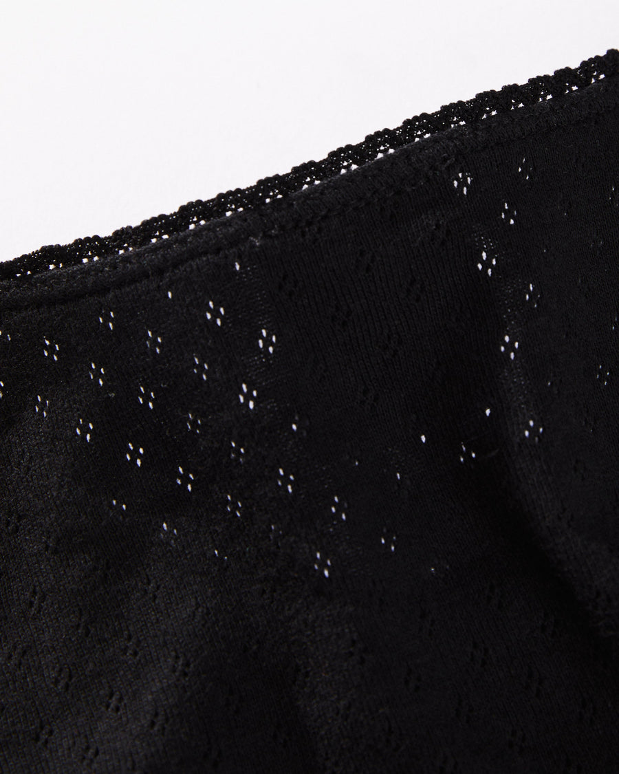 AFENDS Womens Lilah - Pointelle Cropped Tank - Black 