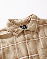 AFENDS Mens Sandstorm - Flannel Long Sleeve Shirt - Camel Check - Afends mens sandstorm   flannel long sleeve shirt   camel check 