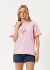 AFENDS Womens Sunny - Oversized Tee - Pink - Afends womens sunny   oversized tee   pink