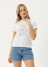 AFENDS Womens Greetings - Regular Tee - White - Afends womens greetings   regular tee   white