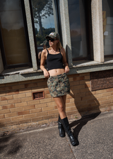 AFENDS Womens Hidden - Low Rise Workwear Skirt - Hidden - Afends womens hidden   low rise workwear skirt   hidden