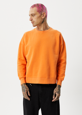 AFENDS Mens Minimum - Crew Neck Jumper - Sunset - Afends mens minimum   crew neck jumper   sunset