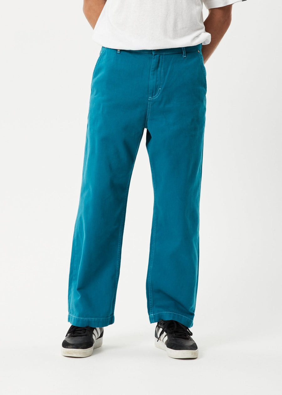 AFENDS Mens Pablo - Baggy Pant - Azure