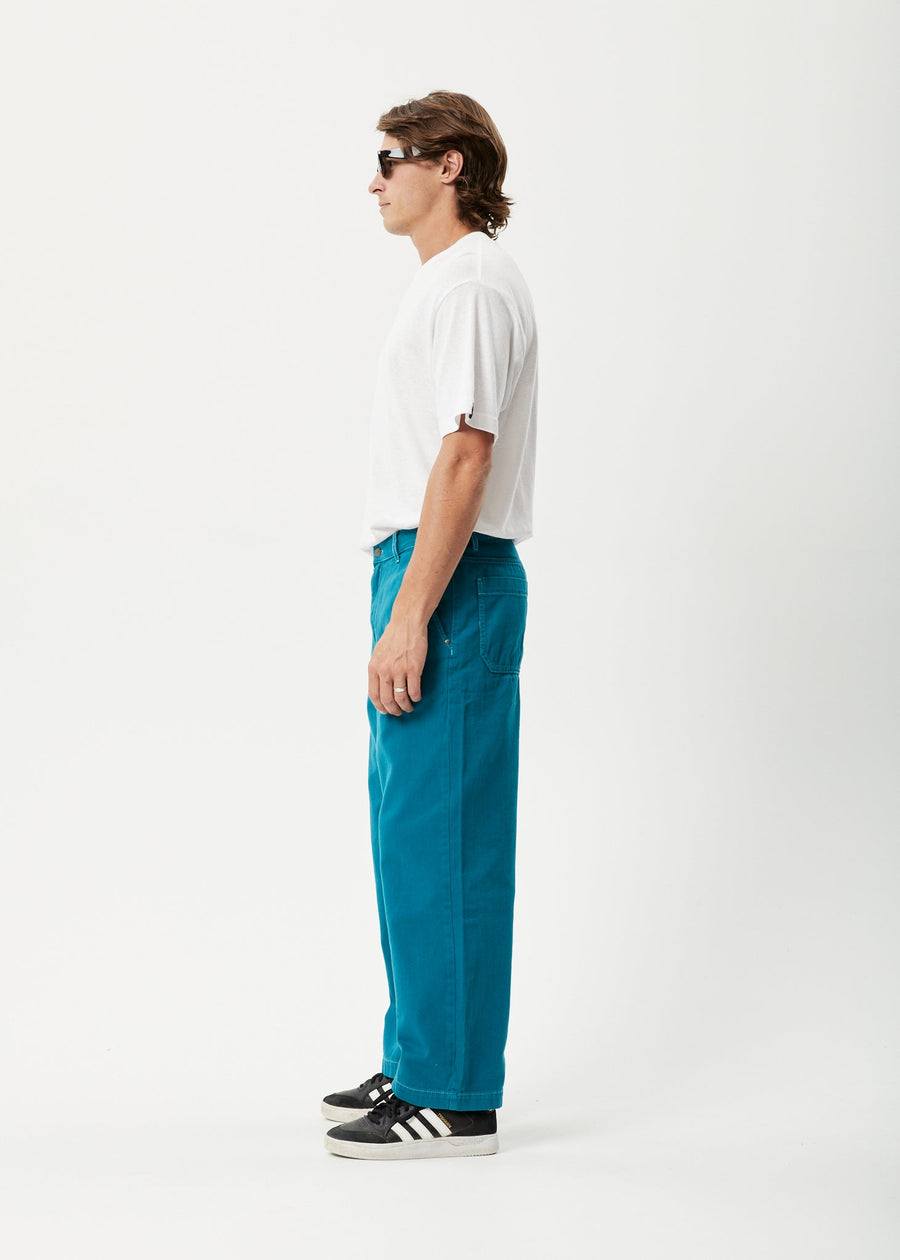 AFENDS Mens Pablo - Baggy Pant - Azure
