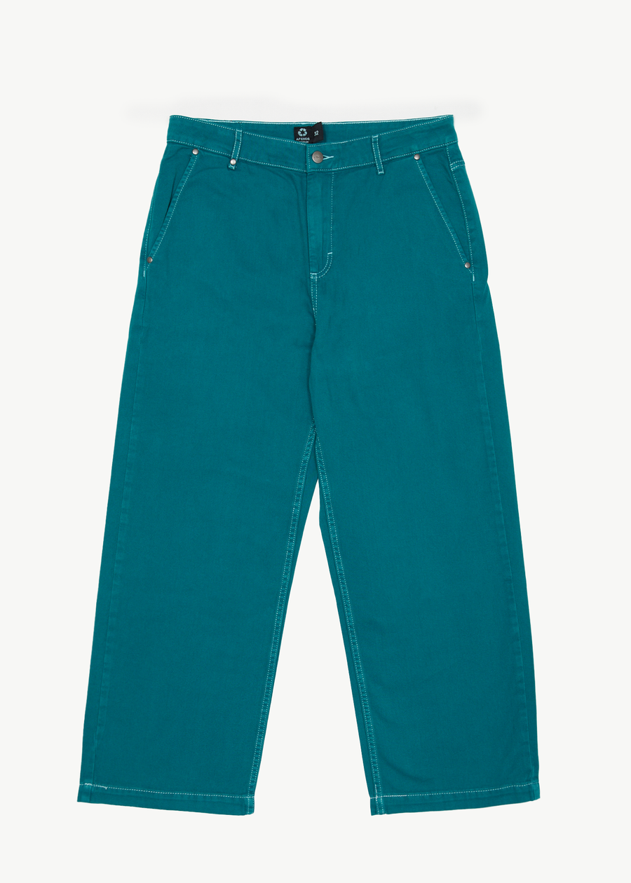 AFENDS Mens Pablo - Baggy Pant - Azure