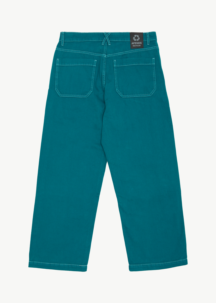 AFENDS Mens Pablo - Baggy Pant - Azure